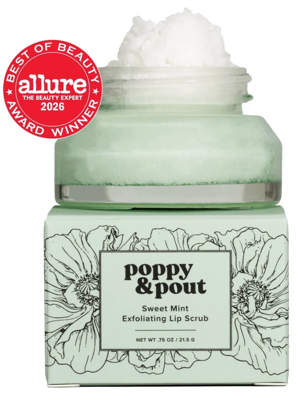 Poppy & Pout Sweet Mint Exfoliating Lip Scrub - Mint